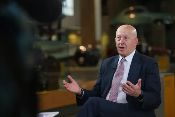 David Solomon, director general de Goldman Sachs Inc., durante una entrevista en Bloomberg Television al margen de la Cumbre Global de Inversión (GIS) 2021 en el Museo de la Ciencia de Londres, Reino Unido, el martes 19 de octubre de 2021.