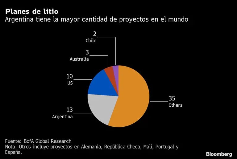 Planes de litio | Argentina tiene la mayor cantidad de proyectos en el mundodfd