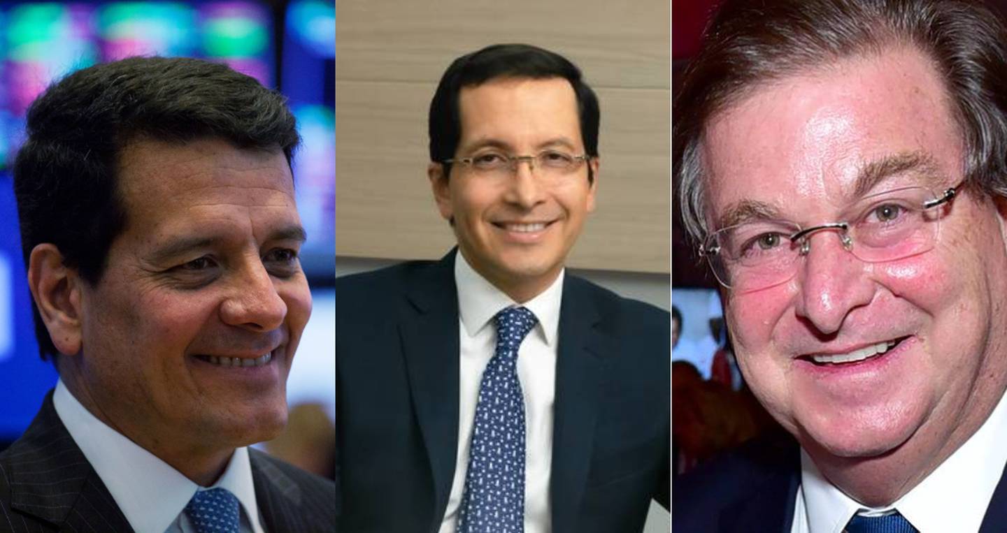 De izquierda a derecha Felipe Bayón, presidente de Ecopetrol; Camilo Camacho, presidente de Procaps; y Jaime Gilinski.