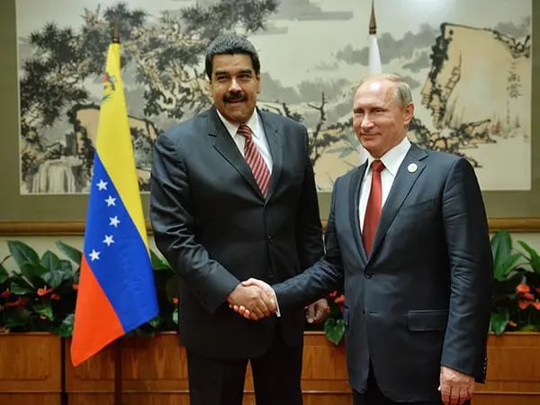Nicolás Maduro, presidente de Venezuela, y su homólogo ruso, Vladimir Putin.