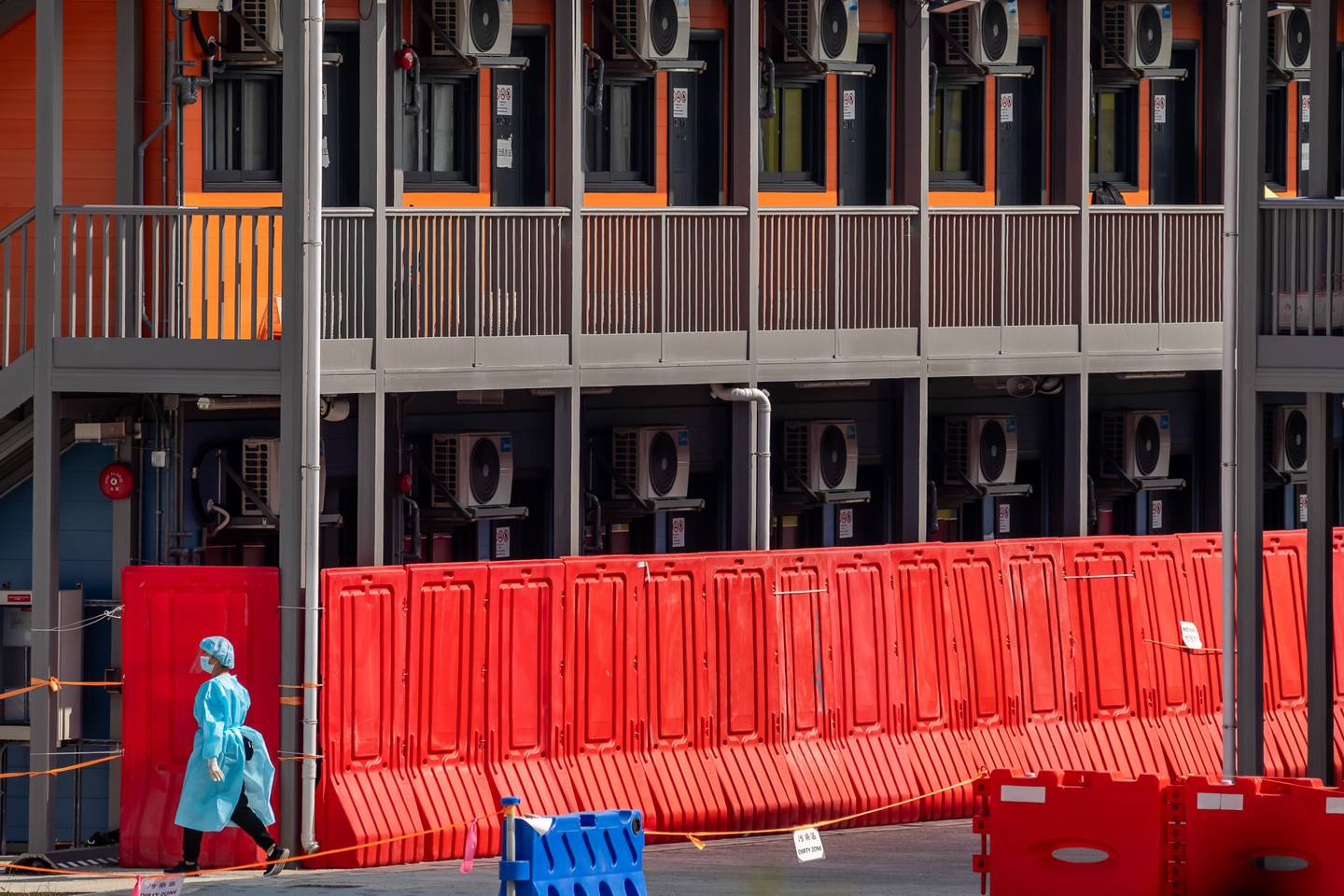 Unidades de isolamento no Penny’s Bay Quarantine Center, em Hong Kong, em dezembro de 2021.Fotógrafo: Paul Yeung/Bloomberg