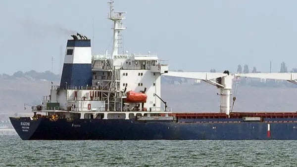 Primer barco con exportaciones de grano de Ucrania espera un compradordfd