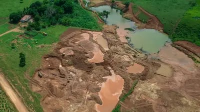 Una mina de exploración mineral cerca de Sao Felix do Xingu, estado de Pará, Brasil, el lunes 4 de octubre de 2021.