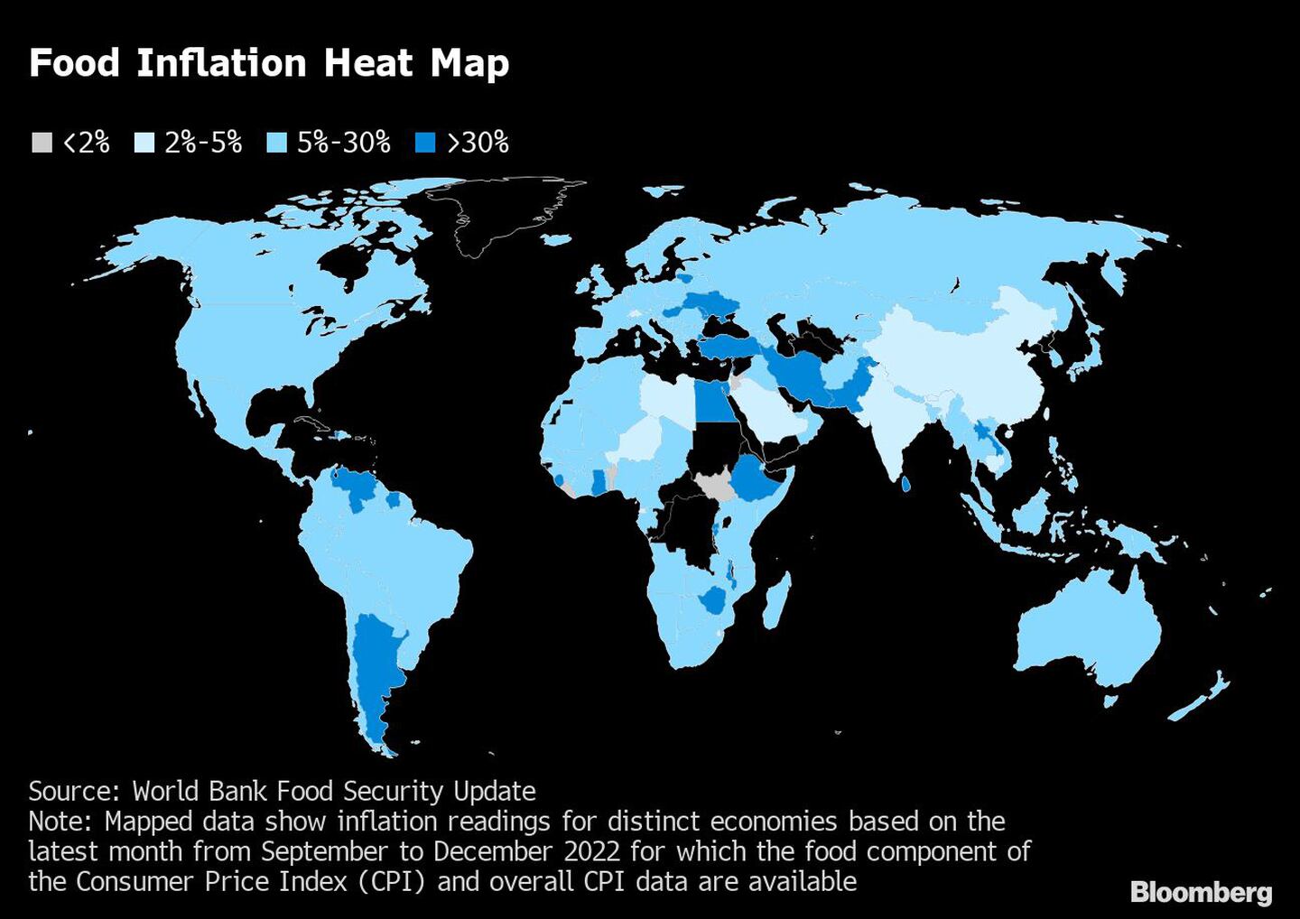 Mapa de calor de la inflación alimentariadfd