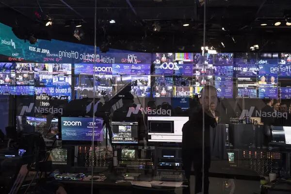 Zoom Video Communications Inc. at its IPO At Nasdaq MarketSite in 2019.