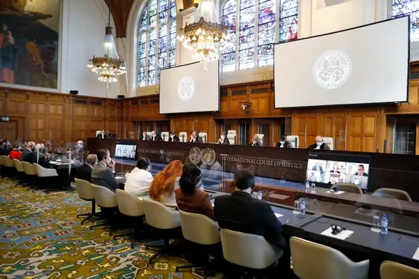 La Corte Internacional de La Haya durante el fallo en el marco del litigio entre Nicaragua y Colombia