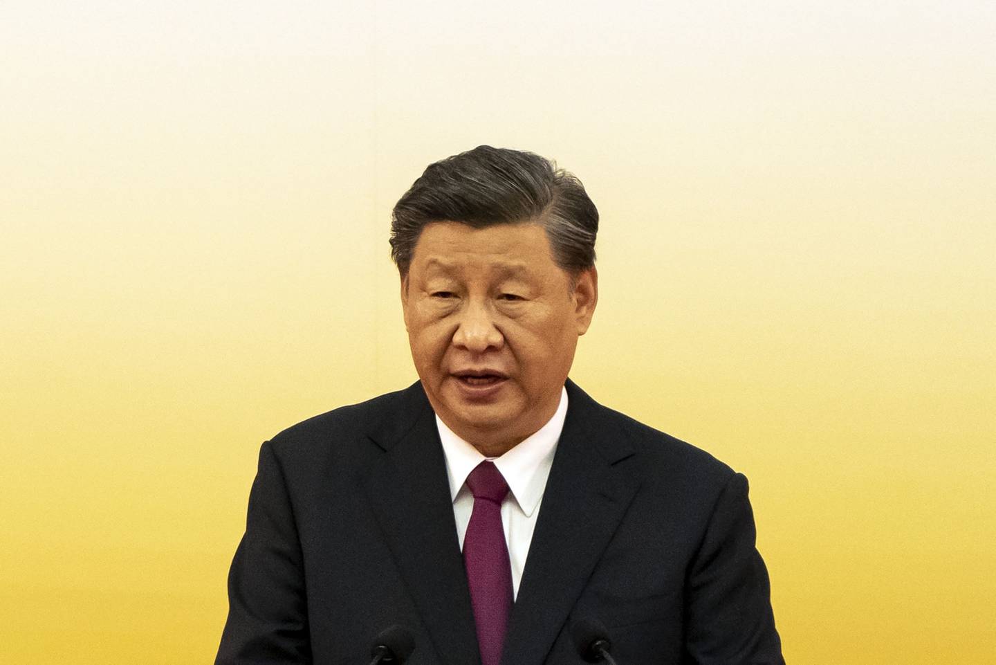 Xi Jinping, presidente de China, habla en la ceremonia de investidura del jefe ejecutivo de Hong Kong, John Lee, en Hong Kong, China, el viernes 1 de julio de 2022.