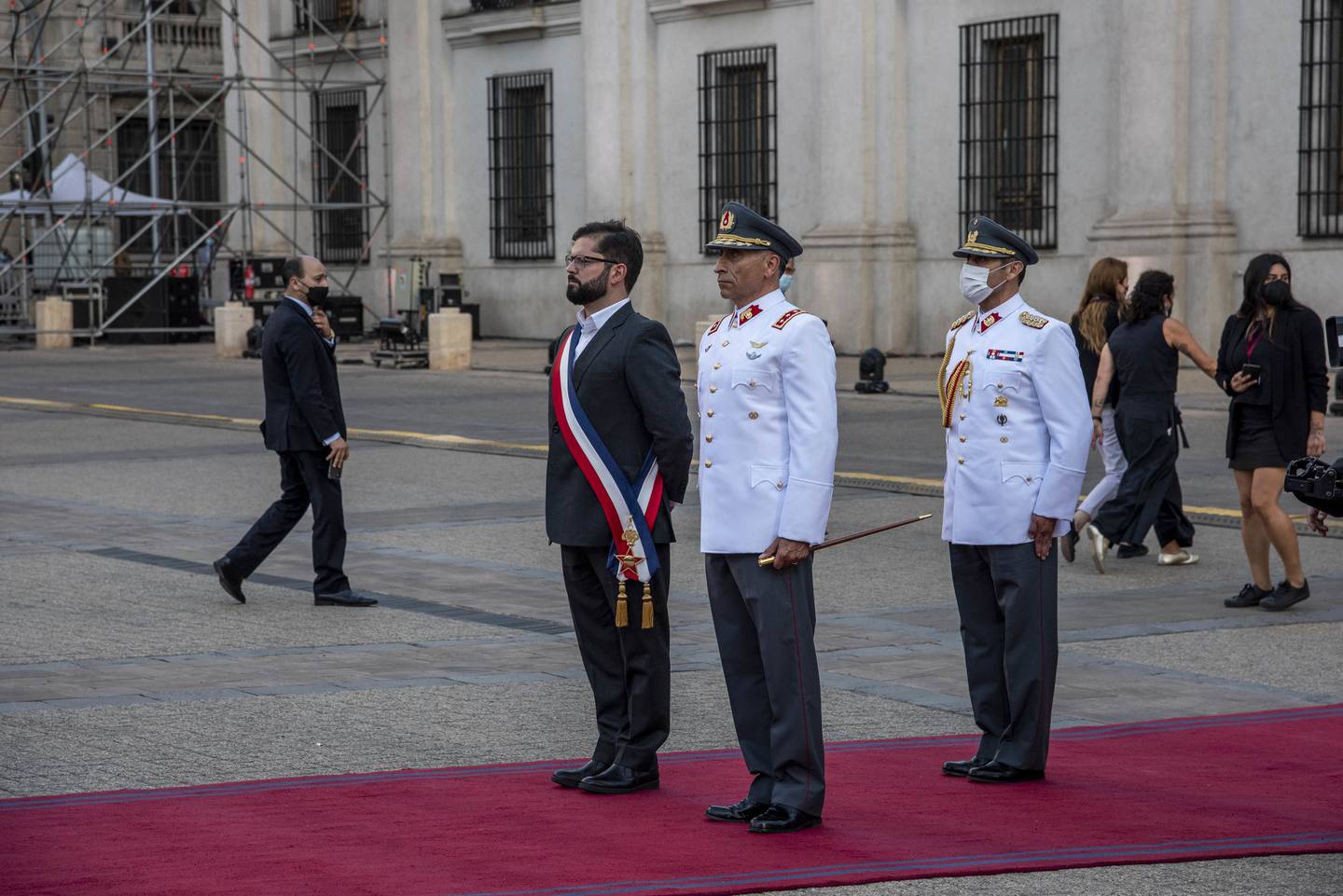 Gabriel Boric, elegido como Presidente de Chile, llegando al Palacio de La Moneda después de su ceremonia de toma de mando en Santiago de Chile, el viernes 11 de marzo de 2022. Fotógrafo: Cristóbal Olivares/Bloomberg