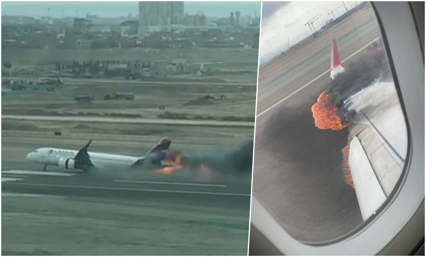 Avión de Latam Airlines es evacuado en la pista después de tocar tierra mientras aterrizaba en el aeropuerto Jorge Chávez en Callao, Lima, Perú. Los heridos están siendo atendidos actualmente.