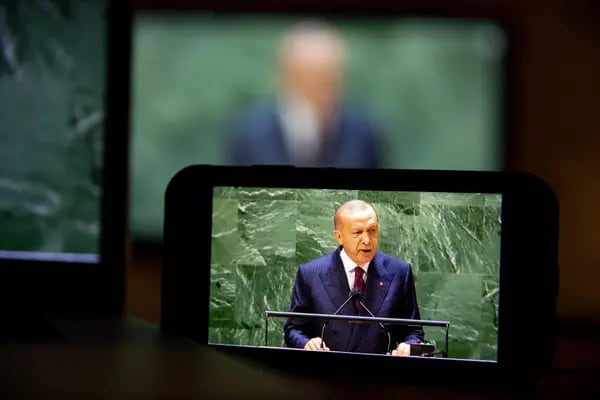El presidente turco, Recep Tayyip Erdogan, se dirige a la Asamblea General de la ONU.
