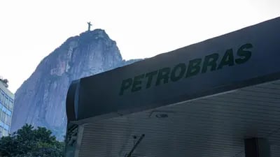 Signage outside a Petroleo Brasileiro SA (Petrobras) gas station in Rio de Janeiro.