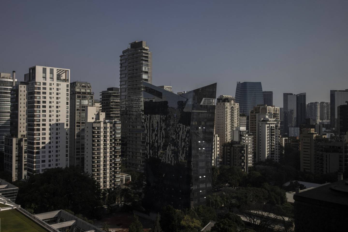 São Paulo's financial district, Brazil.