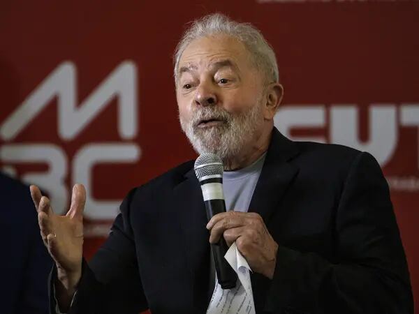 Luiz Inacio Lula da Silva, Brazil's former president, speaks during a ceremony at the Metalworkers Union (SMABC) headquarters in Sao Bernardo do Campo, Sao Paulo.