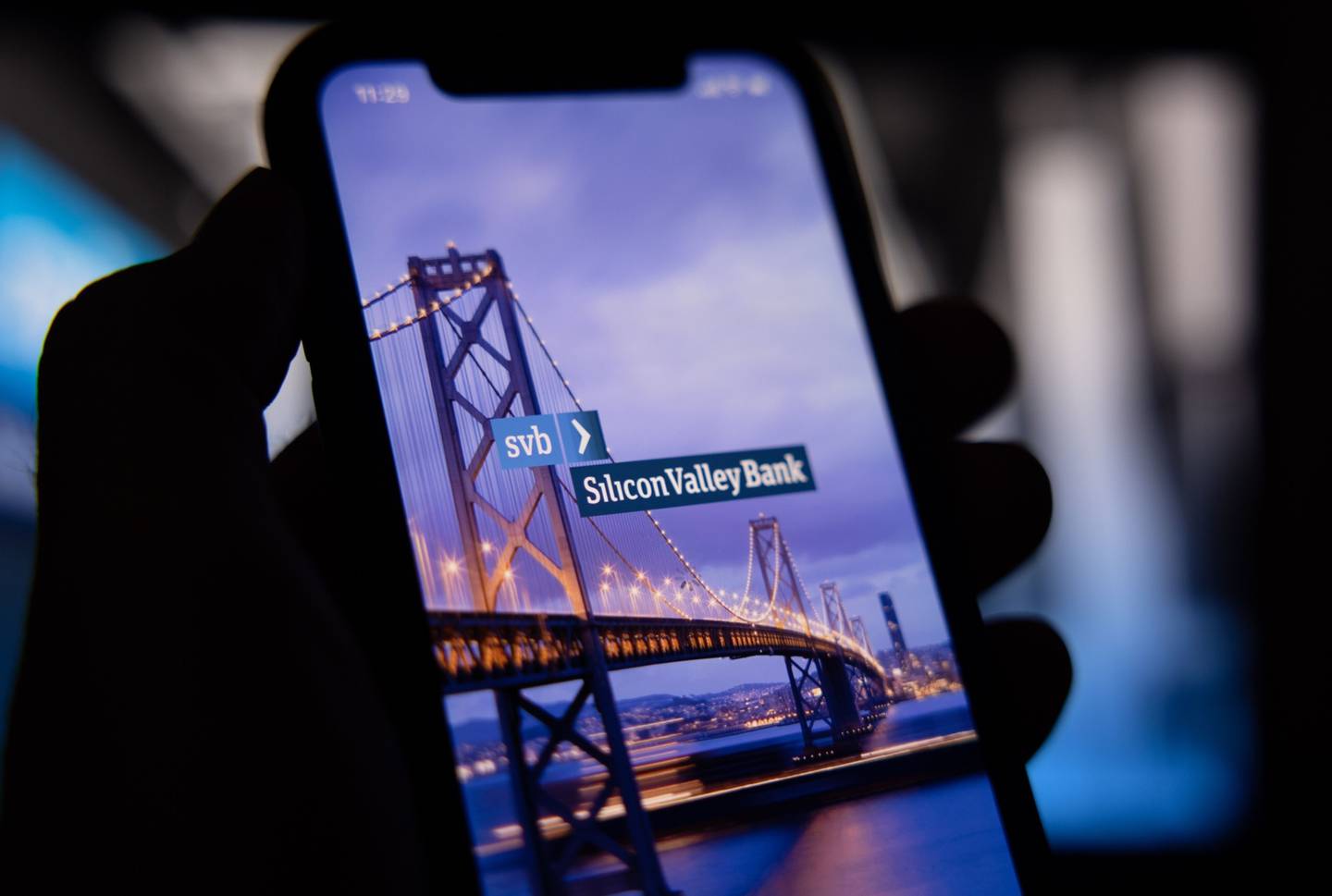 The Silicon Valley Bank logo on a smartphone screen arranged in Riga, Latvia, on Friday, March 10, 2023.