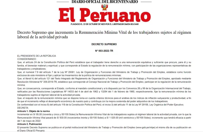 La norma aprobada en El Peruano.dfd