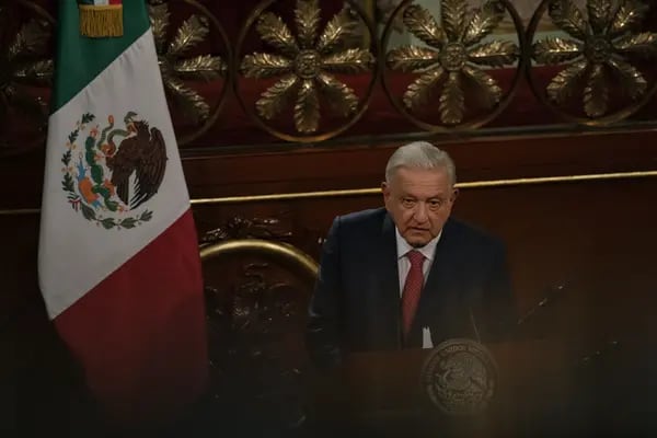 El presidente de México Andrés Manuel López Obrador. Fotógrafo: Luis Antonio Rojas/Bloomberg