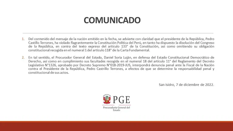 Comunicado de la Procuraduría General de la República de Perú.dfd