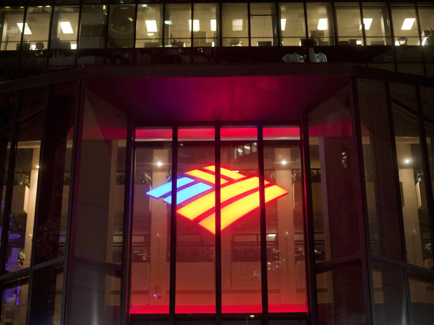El logotipo de Bank of America Corp. en Charlotte, Carolina del Norte.