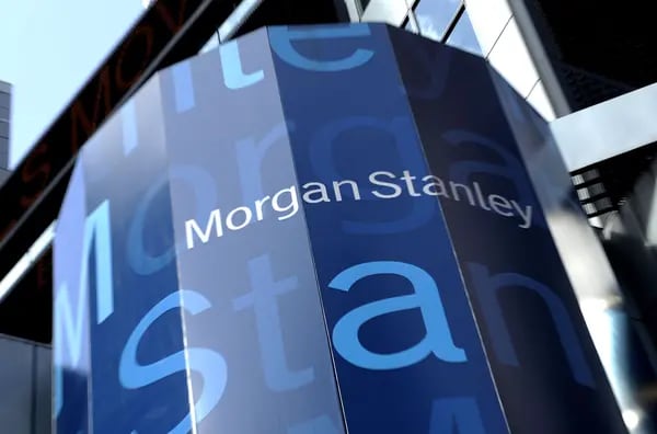 Morgan Stanley signage is displayed at their headquarters in New York, U.S. Photographer: Peter Foley/Bloomberg