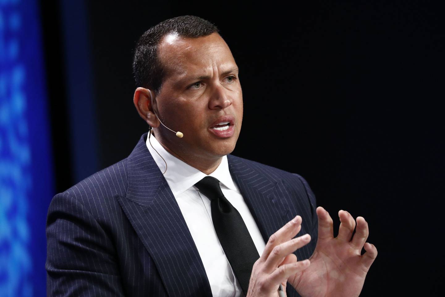 The former professional baseball player, speaks during the Milken Institute Global Conference in Beverly Hills, California, U.S., on Tuesday, April 30, 2019.
