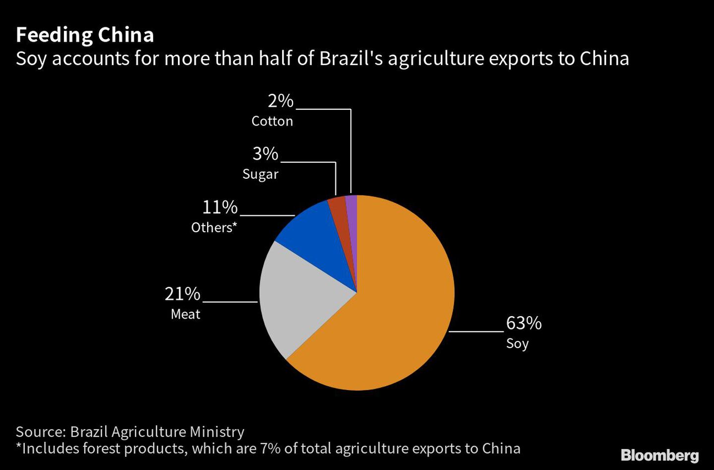 La soja representa más de la mitad de las exportaciones agrícolas de Brasil a Chinadfd