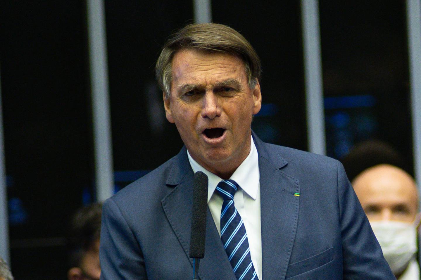 El  presidente de Brasil, durante una sesión en el Congreso Nacional de Brasil en Brasilia, Brasil, el miércoles 2 de febrero de 2022. dfd