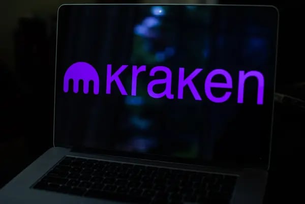 El logotipo de Kraken en un ordenador portátil dispuesto en Dobbs Ferry, Nueva York, Estados Unidos, el sábado 22 de mayo de 2021. Fotógrafa: Tiffany Hagler-Geard/Bloomberg