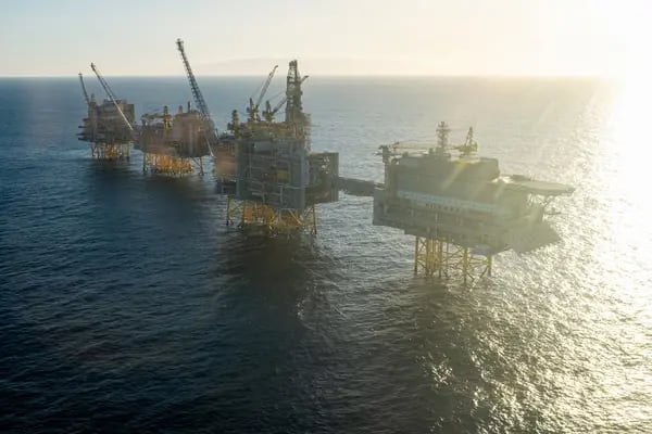 La plataforma de perforación petrolífera en alta mar de Equinor ASA en el campo petrolífero Johan Sverdrup en el Mar del Norte, Noruega, el lunes 13 de febrero de 2023.