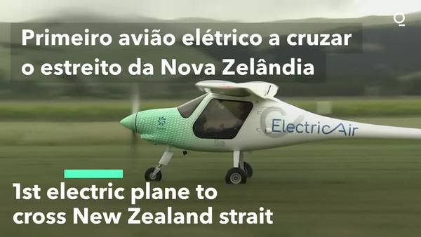 Primeiro avião elétrico a atravessar o Estreito da Nova Zelândia India