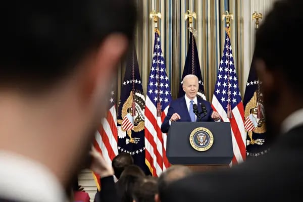 El presidente de Estados Unidos, Joe Biden, habla durante una conferencia de prensa en el Comedor de Estado de la Casa Blanca en Washington, DC, Estados Unidos, el miércoles 9 de noviembre de 2022.