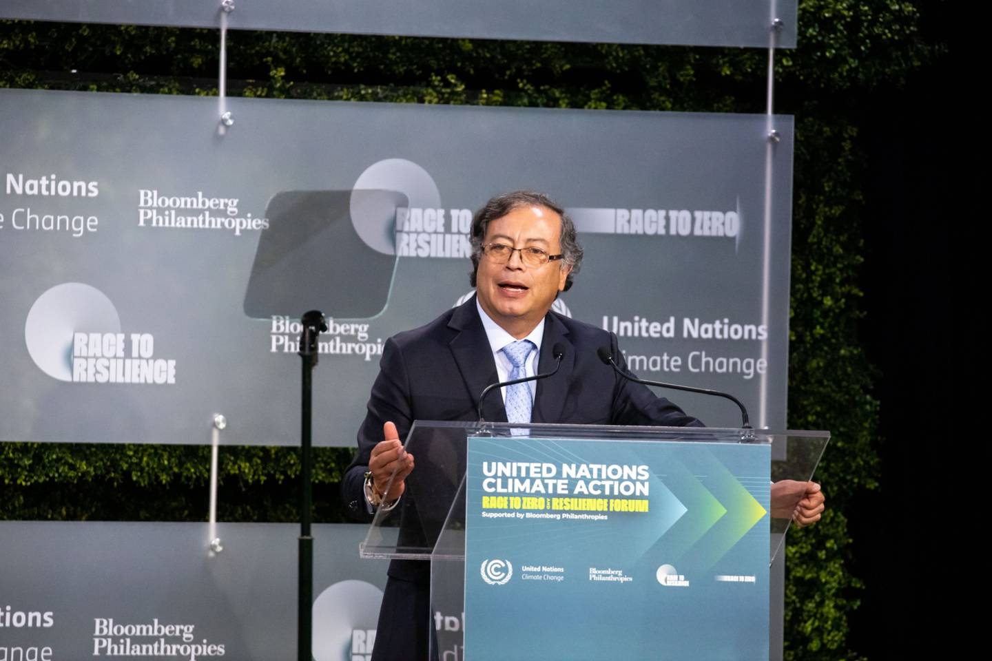 El presidente habla durante la Acción Climática de las Naciones Unidas: Race to Zero and Resilience Forum en Nueva York, Estados Unidos, el miércoles 21 de septiembre de 2022.