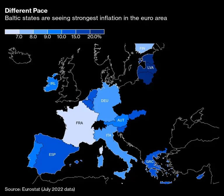 Los estados del Báltico están viendo los nuveles más altos de inflacióndfd