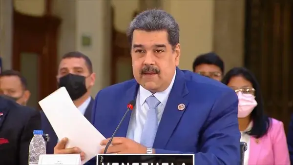 Nicolás Maduro durante su intervención en la Celac.
