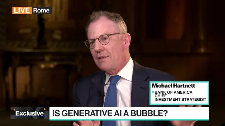 O estrategista do Bank of America Michael Hartnett em entrevista à Bloomberg TVdfd