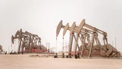 Oil pump jacks in Midland, Texas, US, on Thursday, March 2, 2023.