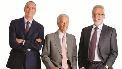 A partir da esq., Carlos Alberto Sicupira, Jorge Paulo Lemann e Marcel Telles, que são os principais acionistas da Americanas (Divulgação)