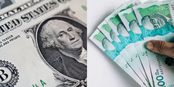 Dólar y peso colombiano