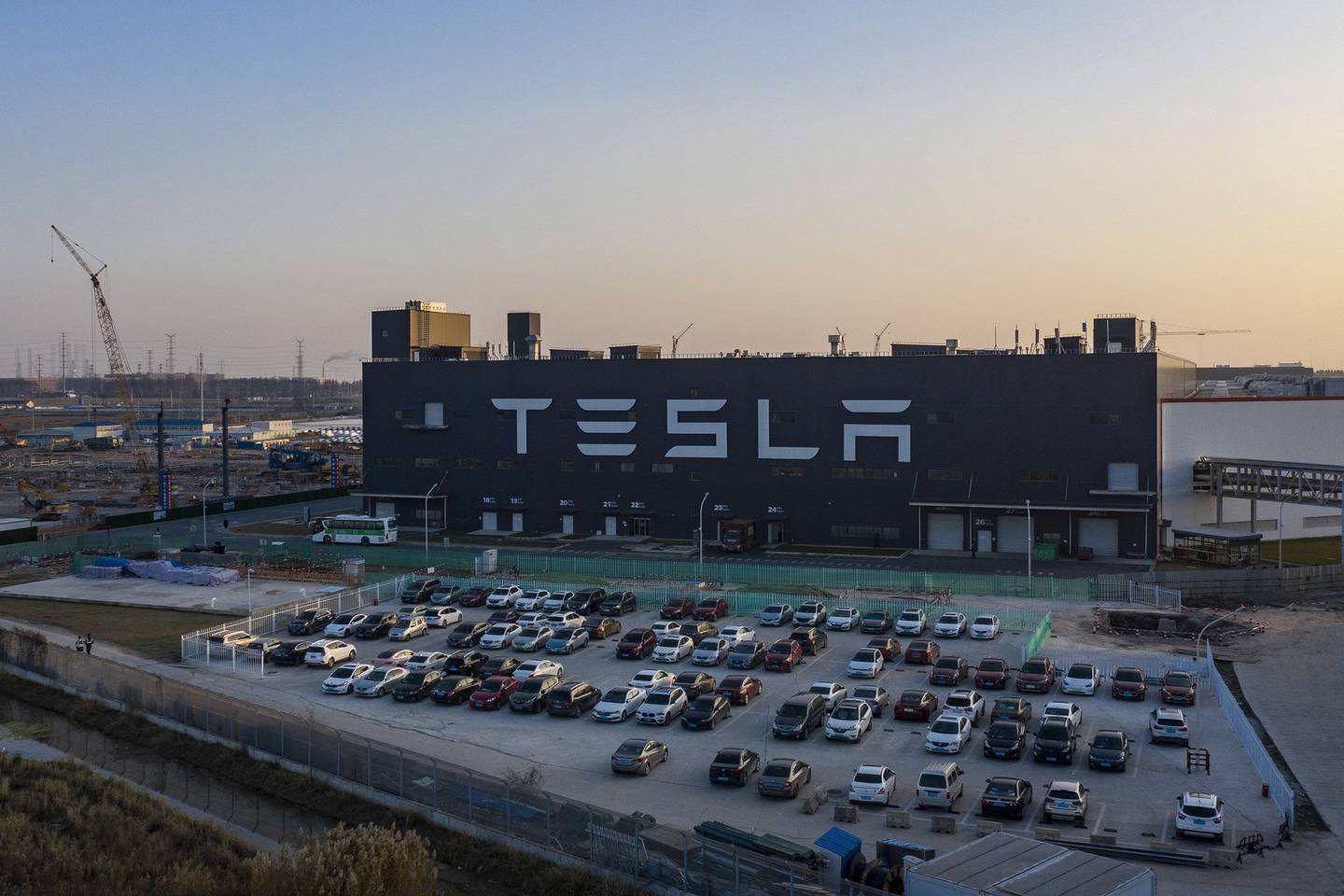 Una planta de Tesla en China.