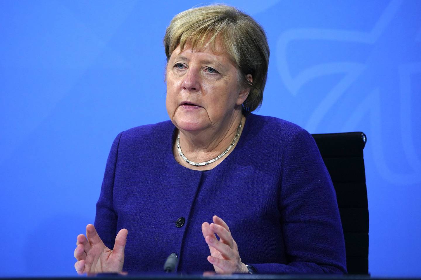 Angela Merkel en Berlín el 18 de noviembre. Fotógrafo: Pool/Getty Images Europe