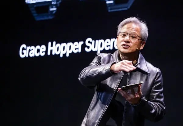 Jensen Huang, cofundador y CEO de Nvidia Corp, durante la exposición Computex de Taipei, Taiwán, el lunes 29 de mayo de 2023.