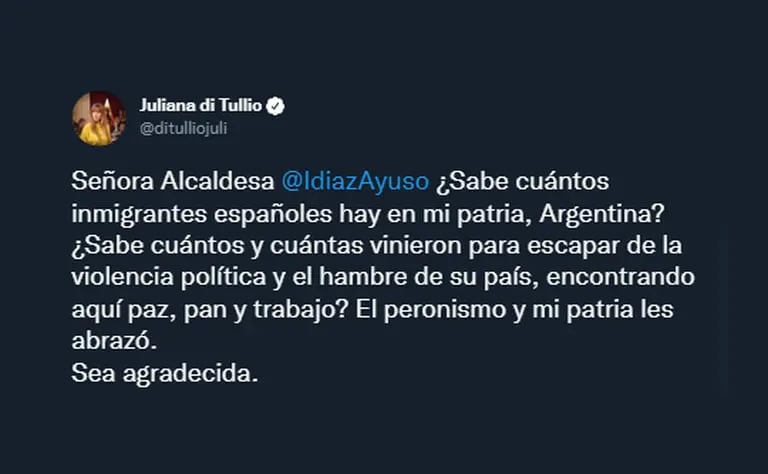 La senadora respondió a la alcaldesa de Madrid.dfd