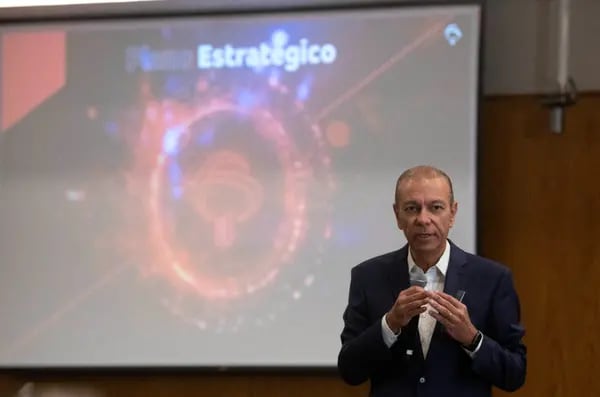 O CEO do Bradesco, Marcelo Noronha, em apresentação do plano estratégico para 2024-2028 nesta quarta-feira (7 de fevereiro de 2023) (Foto: Egberto Nogueira/Divulgação)