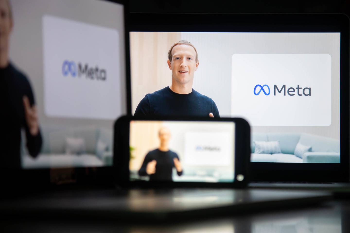 Mark Zuckerberg, CEO de Facebook Inc., habla durante el evento virtual Facebook Connect, en el que la empresa anunció su cambio de marca a Meta, en octubre de 2021. 

dfd