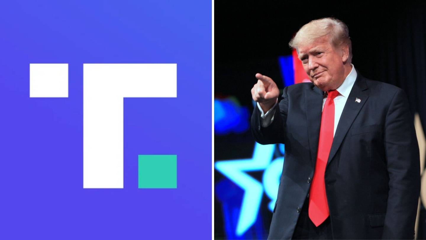 Logo de Truth Social y Donald Trump.dfd