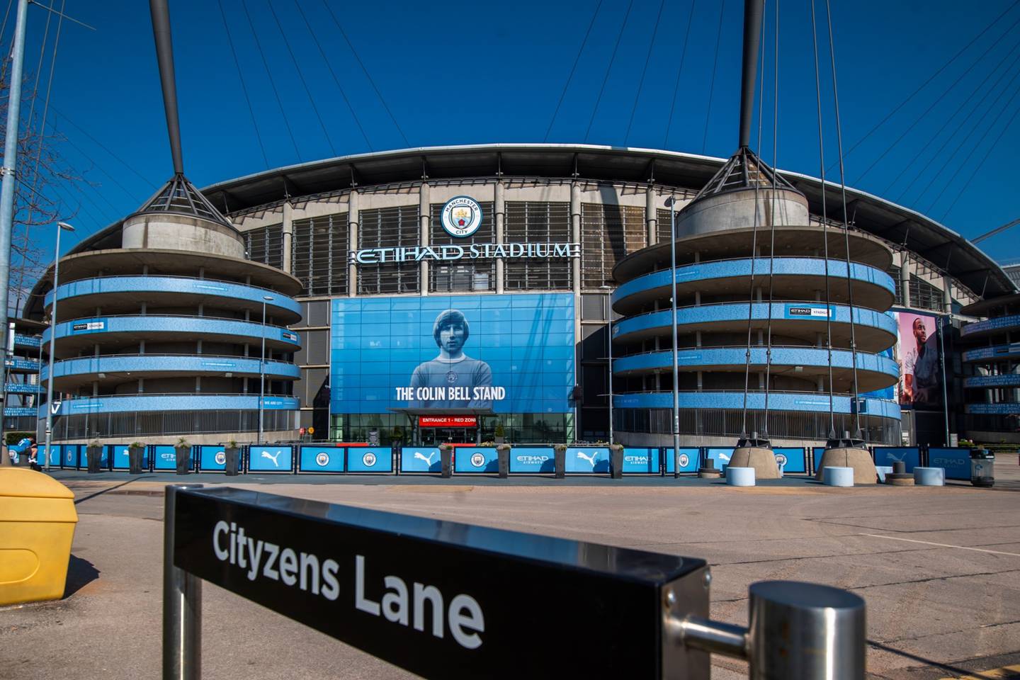 El estadio Eithad Stadium, sede del Manchester City Football Club, en Manchester, Reino Unido, el lunes 19 de abril de 2021.