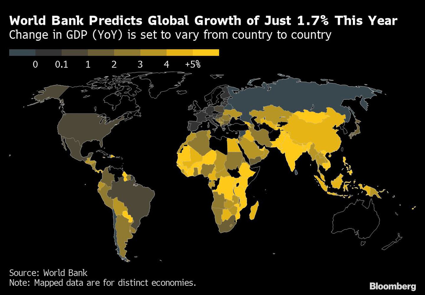 Banco mundial estima crecimiento del PIB global de 1,7%dfd