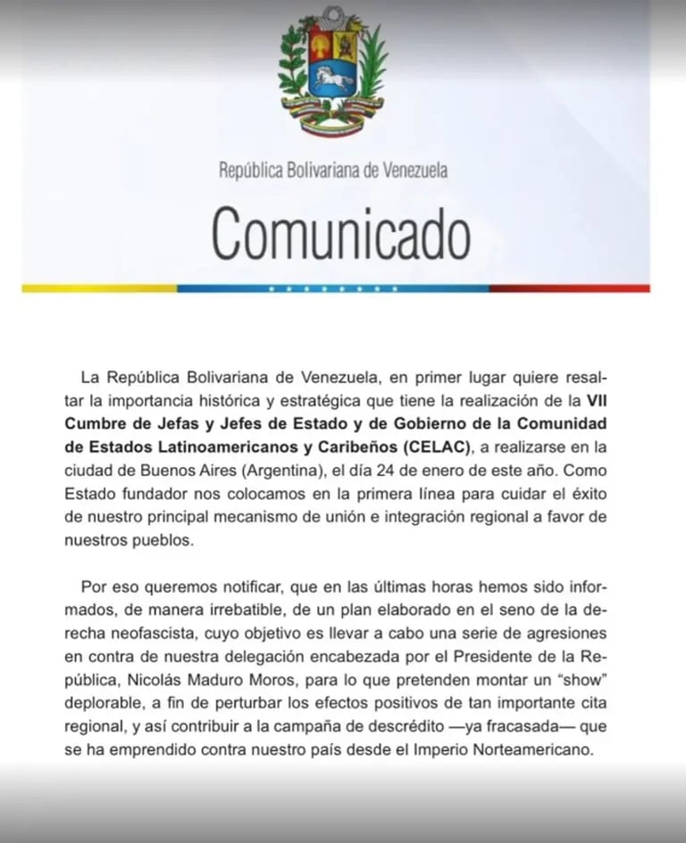 Nicolás Maduro canceló su visita a la Argentina.dfd