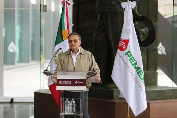 Octavio Romero Oropeza, CEO de Pemex, durante una conferencia de prensa en la Torre ejecutiva de la compañía en la Ciudad de México (Foto: Cortesía).