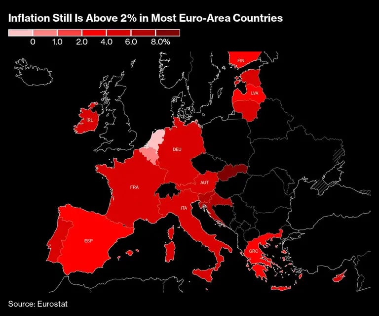 La inflación sigue por encima del 2% en la mayoría de los países de la Eurozonadfd