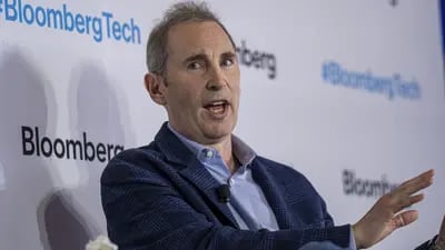 Andy Jassy, CEO da Amazon, no evento Bloomberg Technology Summit, em São Francisco, na Califórnia